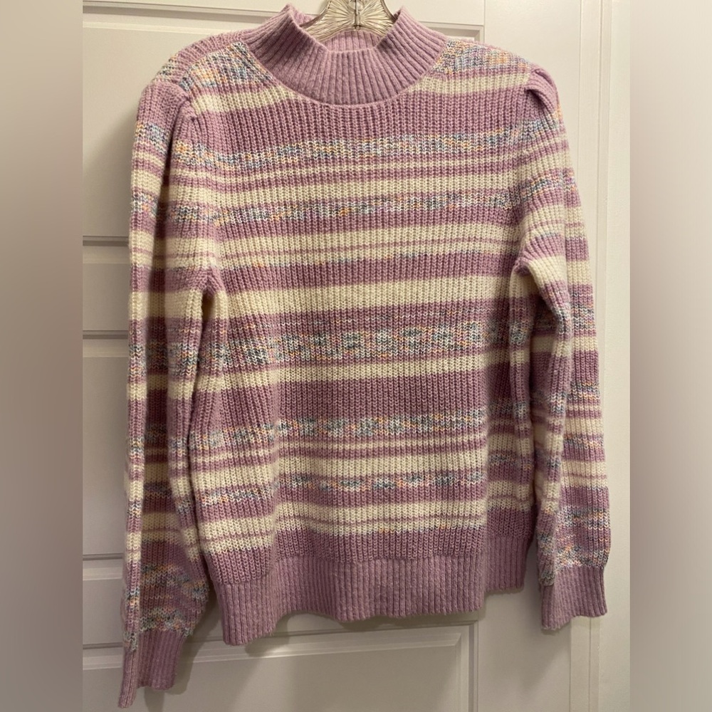 LOFT space dyed mock neck sweater, size XL